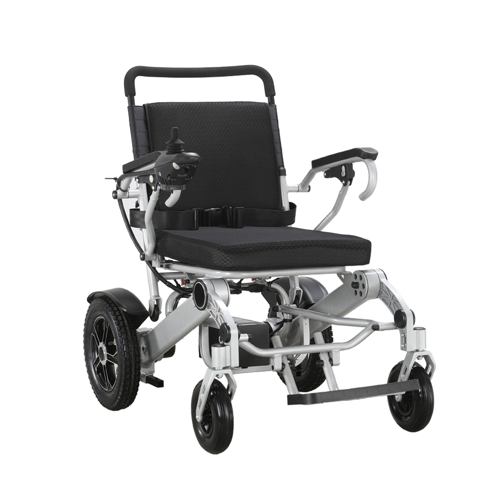 Fauteuil roulant électrique pliant de voyage en alliage d'aluminium XFGW25-203 pour personnes âgées 