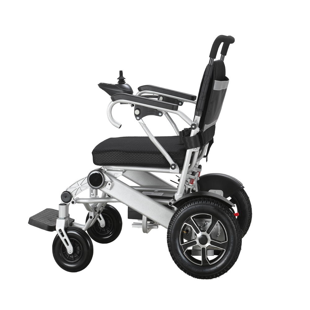 Fauteuil roulant électrique pliant de voyage en alliage d'aluminium XFGW25-203 pour personnes âgées 